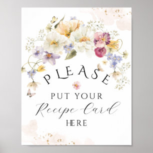 Poster Recette de Baby Shower Rustique Fleur Sauvage de M