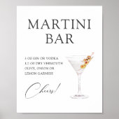 Poster Recette de bar à cocktail Martini (Devant)