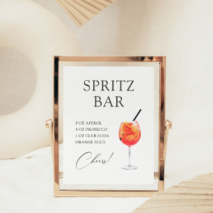 Poster Recette de bar à cocktails Spritz