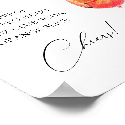 Poster Recette de bar à cocktails Spritz (Coin)