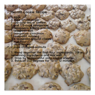 Poster Recette de biscuits Hermit