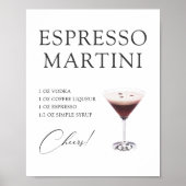 Poster Recette de cocktail bar Espresso Martini (Devant)