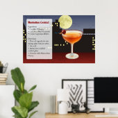 Poster Recette de cocktail Manhattan (Bureau à domicile)