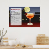 Poster Recette de cocktail Manhattan (Cuisine)