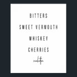 Poster Recette de cocktail Manhattan<br><div class="desc">Recette de cocktail Manhattan</div>