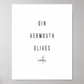 Poster Recette de cocktail Martini (Devant)