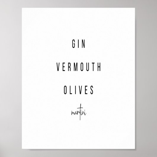 Poster Recette de cocktail Martini (Devant)