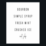 Poster Recette de cocktail Mint Julep<br><div class="desc">Recette de cocktail Mint Julep</div>