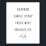 Poster Recette de cocktail Mint Julep<br><div class="desc">Recette de cocktail Mint Julep</div>