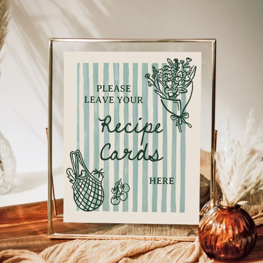 Poster Recette de Fête de Fiançailles Dessinée à la Main 