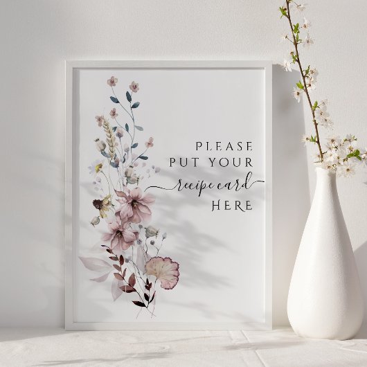 Poster recette de Fête des mariées moderne fleur sauvage 