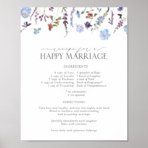 Poster Recette de la Fleur Sauvage Bleue Poussiéreuse pou