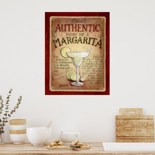 Poster recette de margarita (Cuisine)