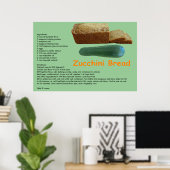 Poster Recette de pain de courgette imprimé (Bureau à domicile)