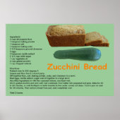 Poster Recette de pain de courgette imprimé (Devant)