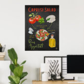 Poster Recette de salade Caprese - Cuisine italienne (Bureau à domicile)