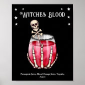 Poster Recette de sang des sorcières de la soirée d'Hallo (Devant)