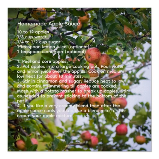 Poster Recette de sauce pomme (Devant)