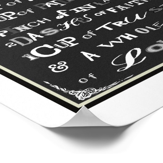 Poster Recette de typographie pour l'affiche Mariage heur (Coin)