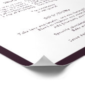 Poster Recette d'Elégante Prune Violette pour un Mariage (Coin)