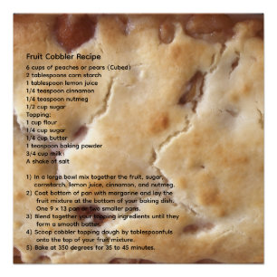 Poster Recette fruit cobbler