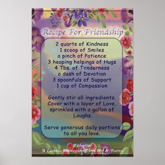 Poster Recette pour l'affiche de l'amitié (Devant)
