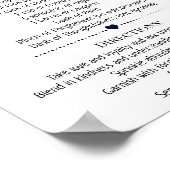 Poster Recette pour un cadeau de douche de mariage heureu (Coin)