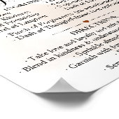 Poster Recette pour un cadeau Mariage de automne de maria (Coin)