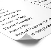 Poster Recette pour un mariage heureux de jeunes mariés E (Coin)