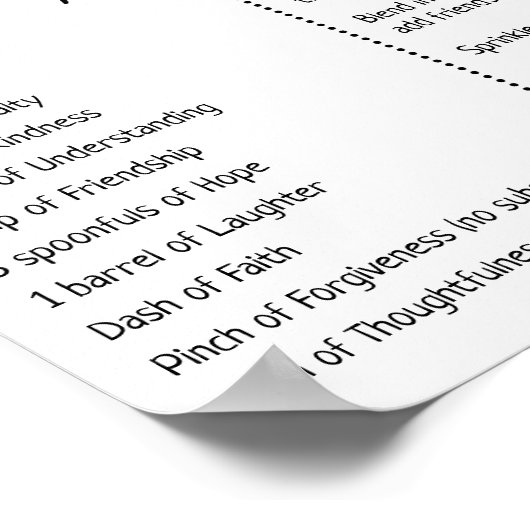 Poster Recette pour un mariage heureux Jeunes mariés Citr (Coin)