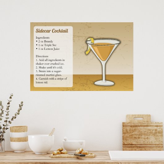 Poster Recette Sidecar (Cuisine)