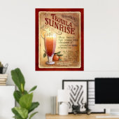Poster recette tequila sunrise (Bureau à domicile)