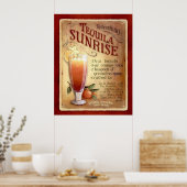 Poster recette tequila sunrise (Cuisine)