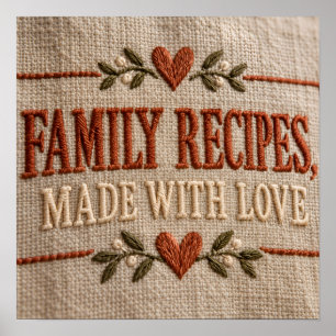 Poster Recettes de famille, préparées avec amour