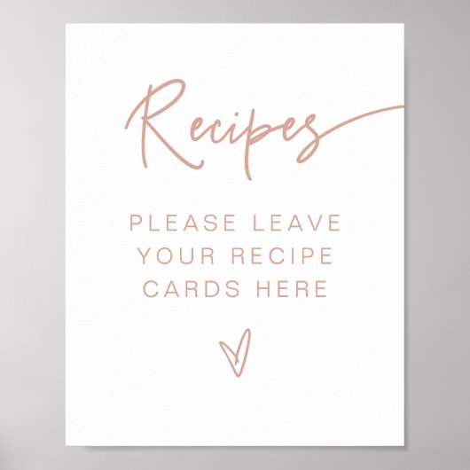 Poster Recettes de Fête des mariées rose pâle MARLO Boho (Devant)