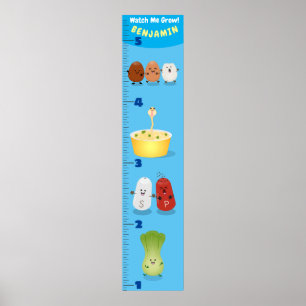 Poster Recettes de nouilles frites mignonnes dessin graph