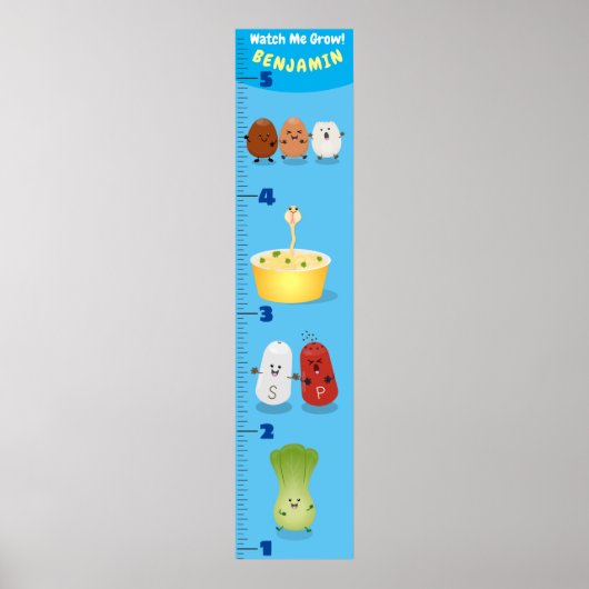 Poster Recettes de nouilles frites mignonnes dessin graph (Devant)