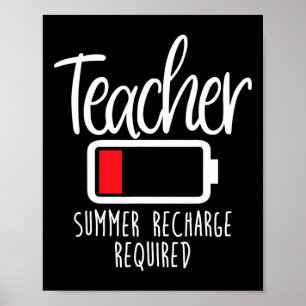 Poster Recharge d'été pour enseignant requise Dernier jou