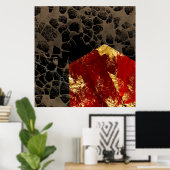 Poster Réchauffement climatique - Maison en feu - Abstrai (Bureau à domicile)