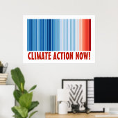 Poster Réchauffement climatique Stripes Changement climat (Bureau à domicile)