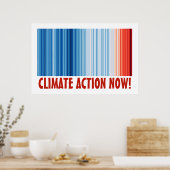 Poster Réchauffement climatique Stripes Changement climat (Cuisine)