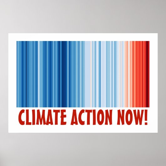 Poster Réchauffement climatique Stripes Changement climat (Devant)