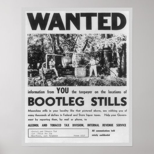 Poster Recherché : Bootleg Stills, 1949. Vintage (Devant)