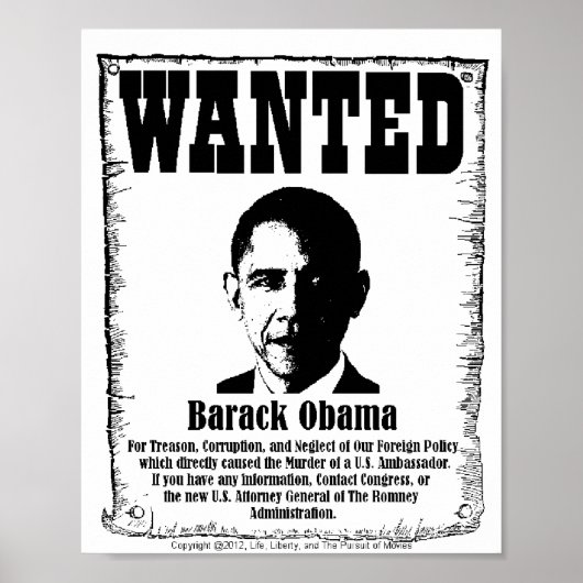 Poster Recherché de Barack Obama (Devant)