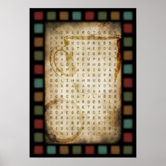Poster recherche de mot café