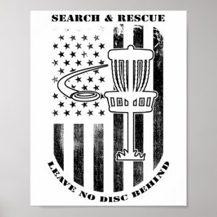 Poster Recherche et sauvetage de disc golf Ne laissez auc