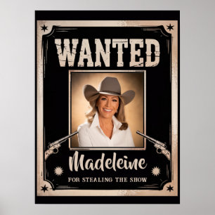 Poster Recherche Fun Photo Anniversaire Far West Western