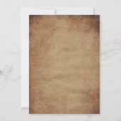 Poster Recherché, Invitation Occidentale Classique (Dos)