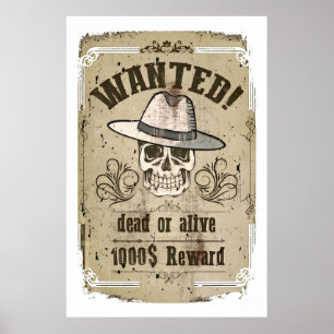 Poster Recherché mort ou vivant