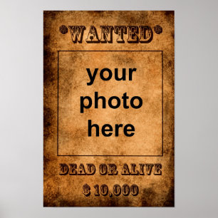 Poster "Recherché, morts ou" modèle vivant d'affiche